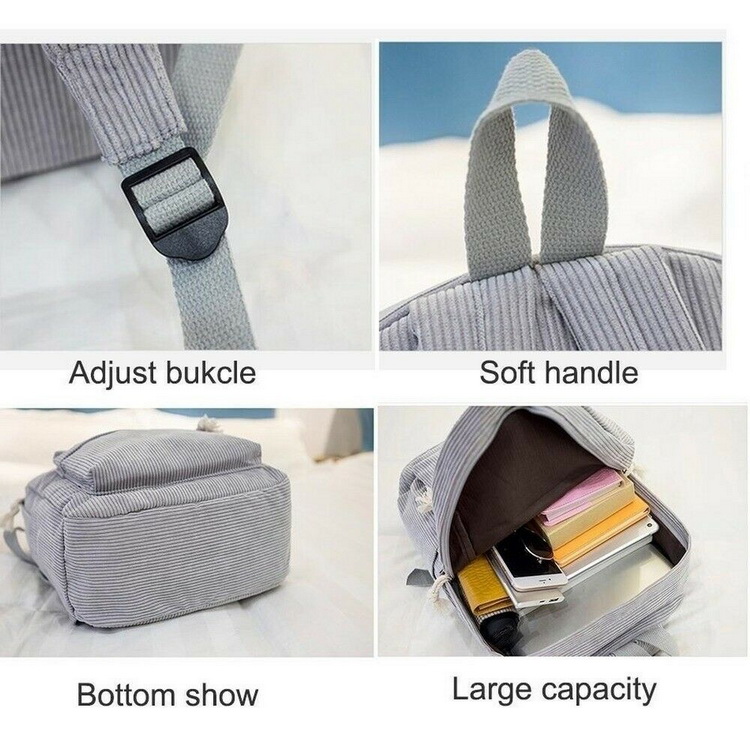 حقيبة ظهر مدرسية مخملية ناعمة حقيبة كتب كلاسيكية حقيبة ظهر مدرسية بالجملة