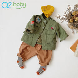 Hot sale fashion casual style baby stand-up collar cartoon pattern winter jacket 2480