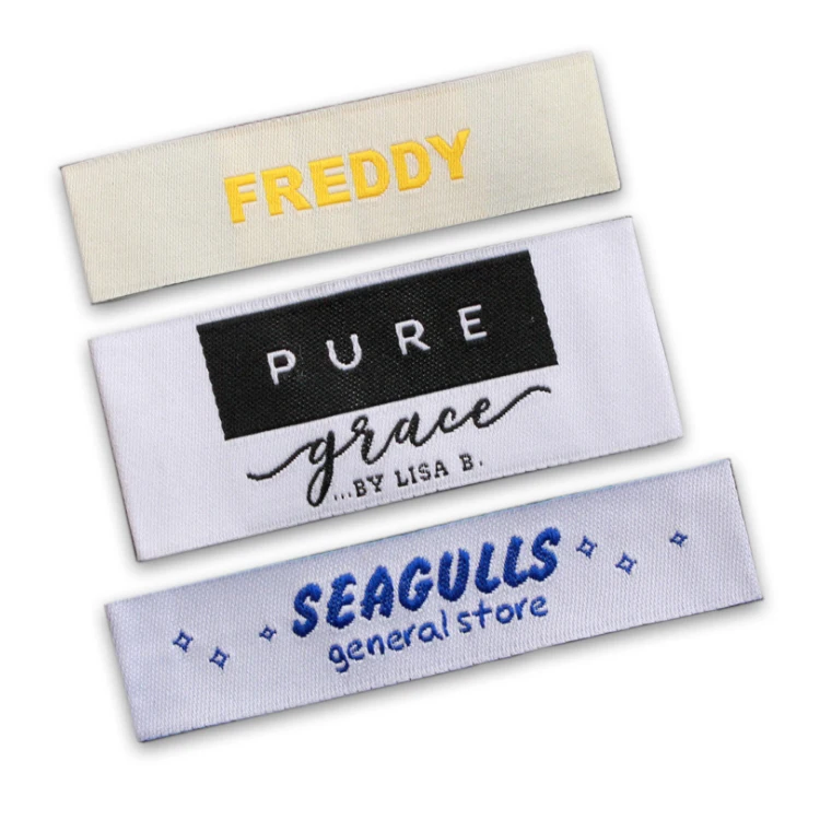 Экологически чистые тканые этикетки для футболок с нашивкой под заказ с логотипом бренда