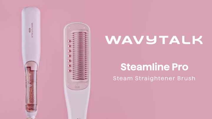 Wavytalk WA B395 Pro Steam Hair Straightener Brush - 2 Year Warranty