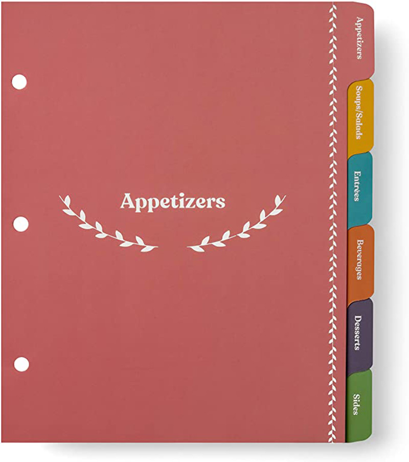 Recipe cookbook 3 ring binder 8.5*11 inch complete set