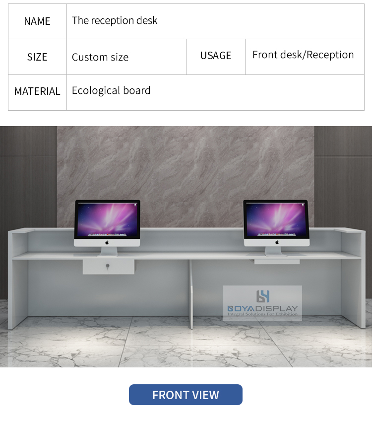 Cheap Factory Price furniture luxury silver beauty sale l shaped reception table desk for sale