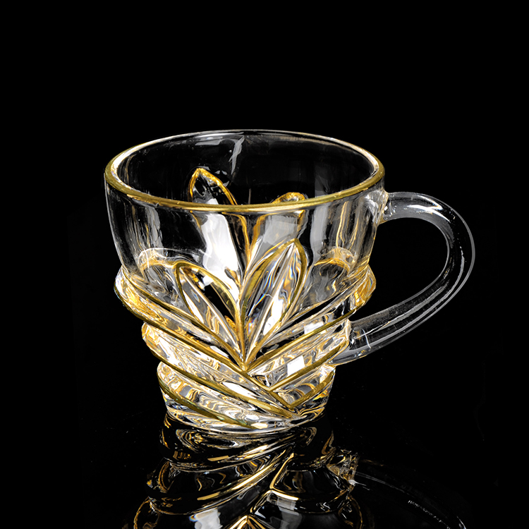 Стеклянная чашка для чая и кофе с ручкой, 185 мл, D83 H76