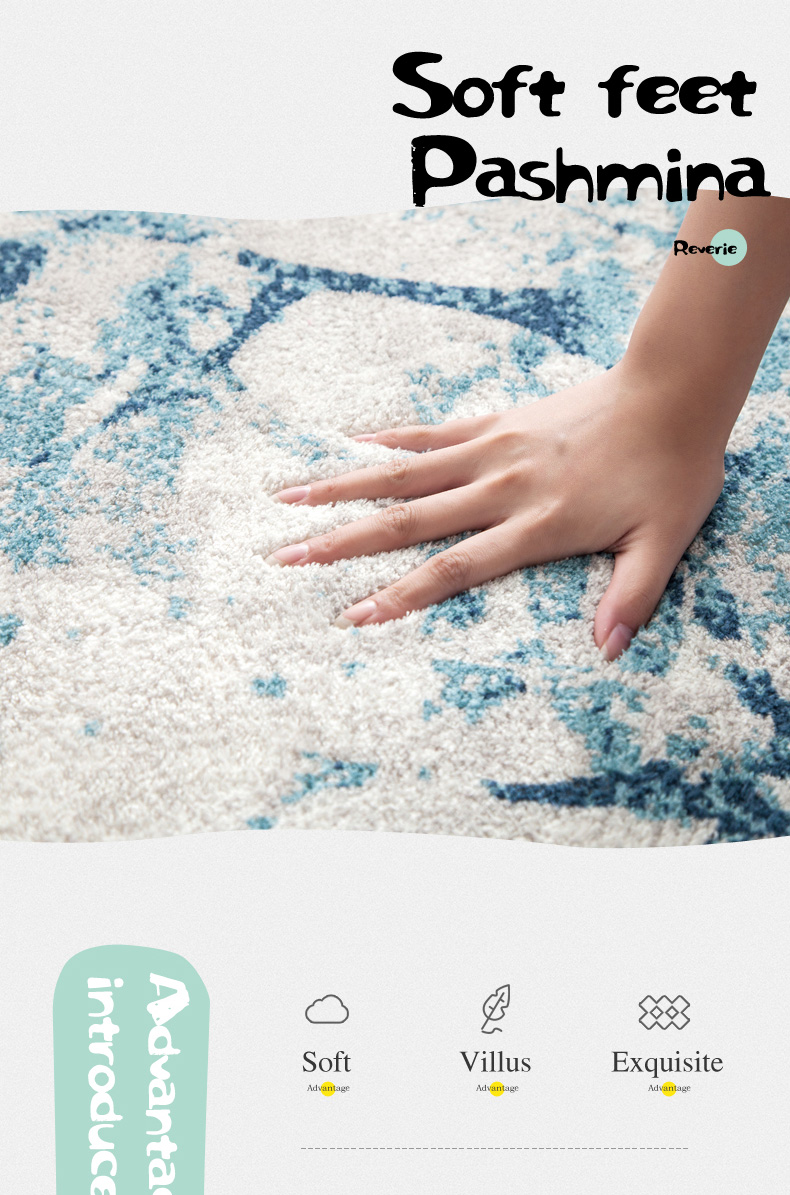 Children Cute Fluffy Cartoon Kids Blue 3D Ocean Series Carpet For Living Room Fish