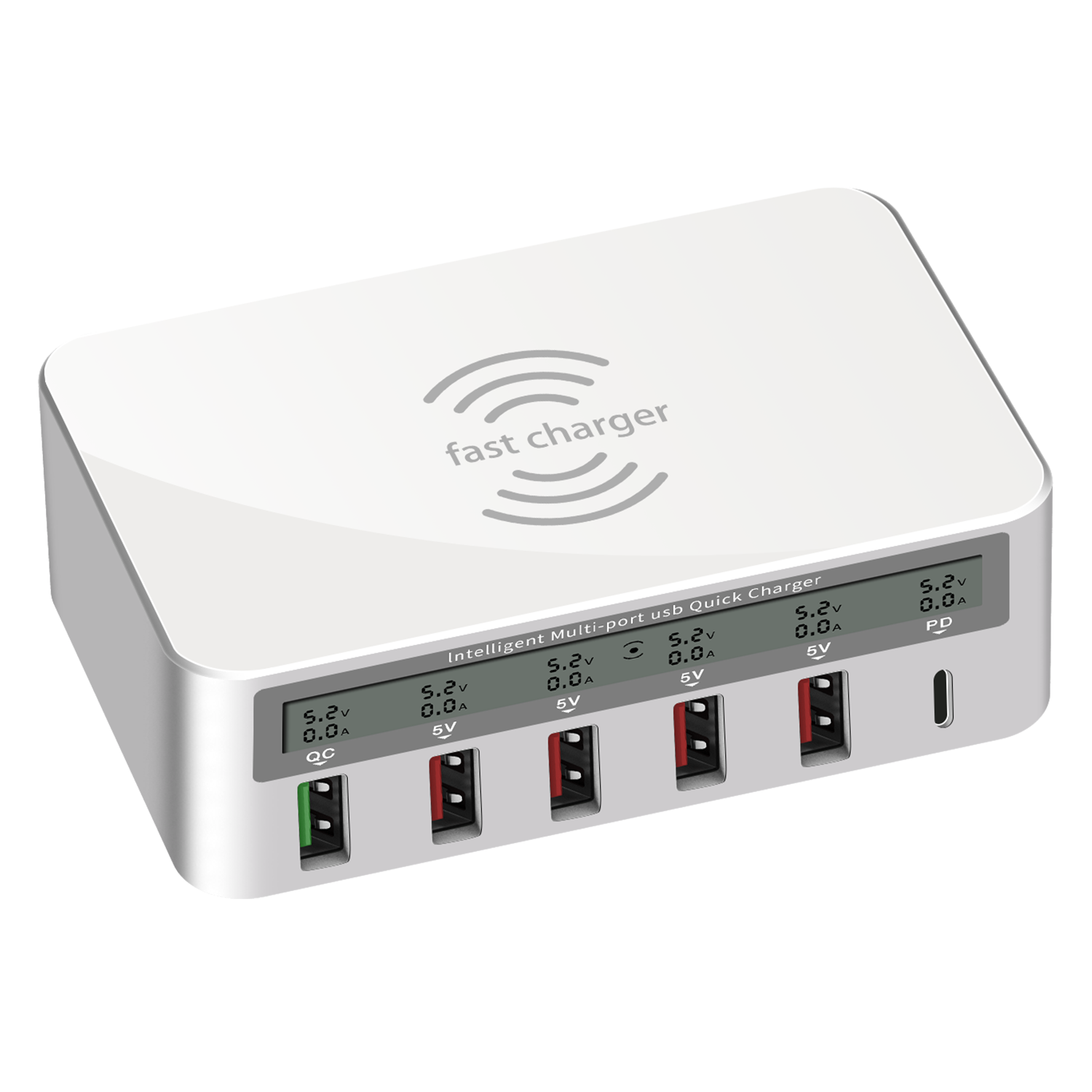 Многофункциональный умный зарядное устройство с 6 портами USB 18w2.4a Беспроводное зарядное устройство для мобильного телефона зарядное устройство