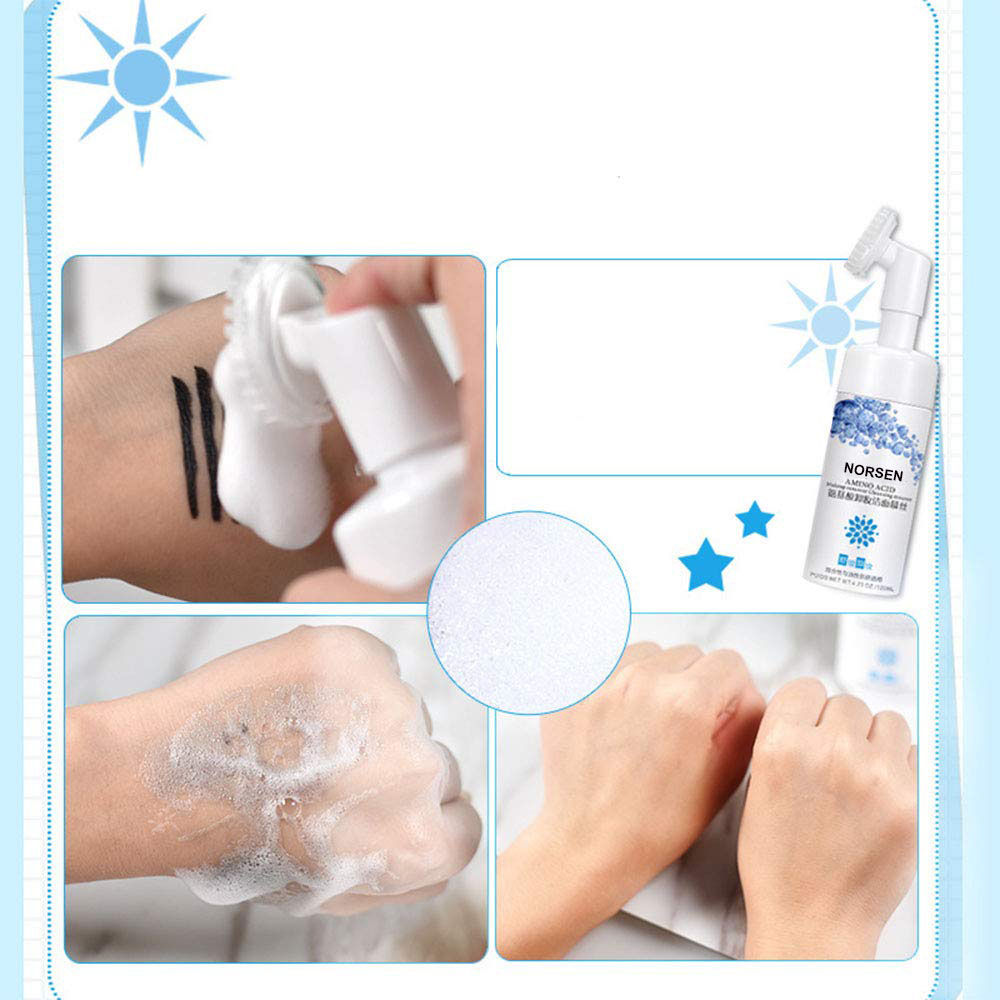 Private Label custom Cleansing Mousse Pump Brush Vitamin C Purifying Foam Silicone Brush Facial Cleanser