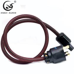 YIVO XSSH Hi-End OFC Pure Copper Cable core wire British UK IEC AC Female Male Gold Plated Power Plug Connection Power Cable