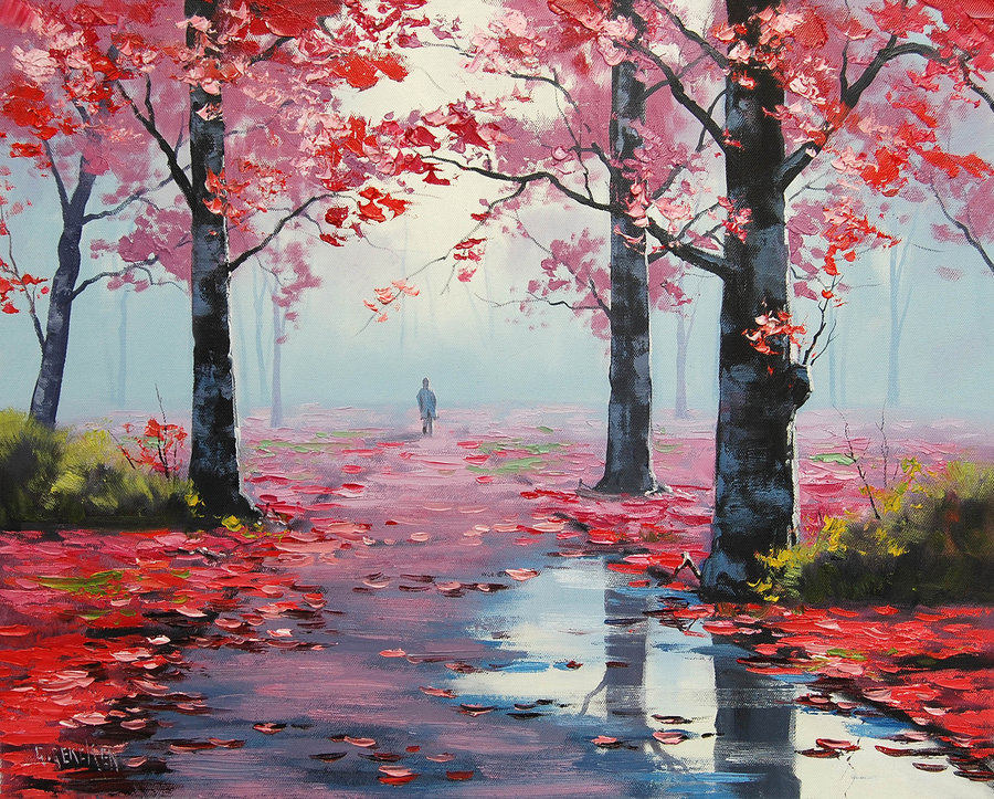 印象派 手描き 厚塗り ナイフ画 森林風景 油絵| Alibaba.com