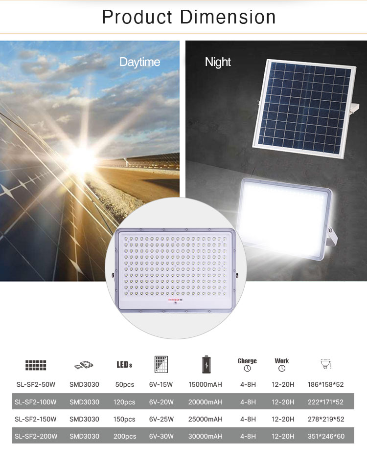 High lumen IP65 Waterproof Outdoor SMD 50w 100w 200w 300w solar led flood light