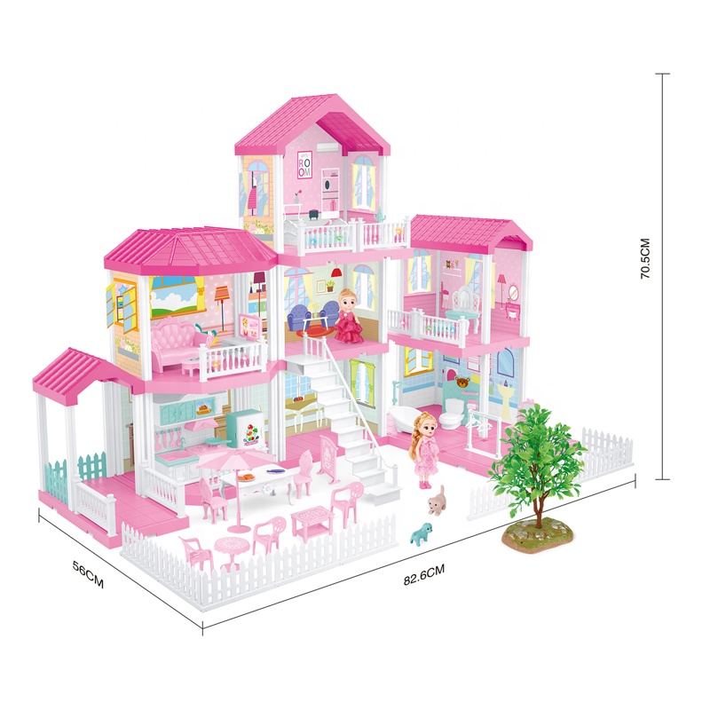 Подарок на день рождения для девочки, сборный домик для кукол своими руками, детские игрушки, ролевые игры, миниатюрная мебель, кукольный домик