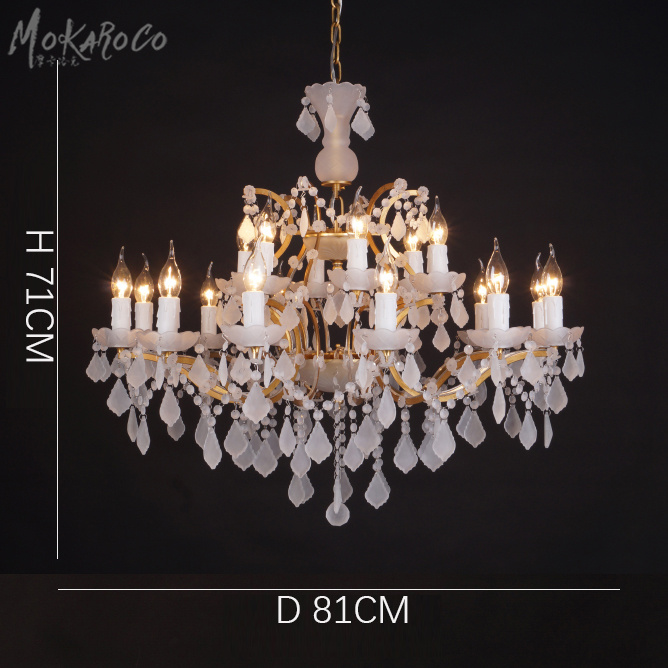 Потолочная железная и Хрустальная люстра 19th c. rococo для освещения виллы, Золотой потолочный светильник для жилых отелей и ретро