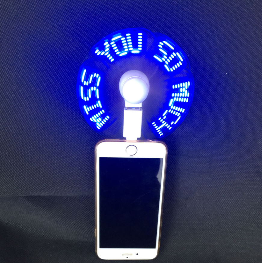 3 в 1 пользовательский usb светодиодный программируемый мини-вентилятор для телефона для iphone android Type-C