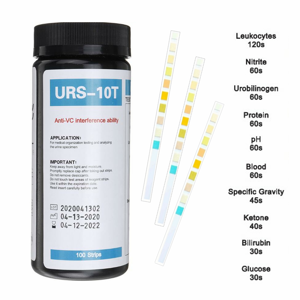 TEST ANALISI URINE / STRISCE URINE - 10 Parametri - Uso Professionale - Flacone Conf.100pz - Foto 9