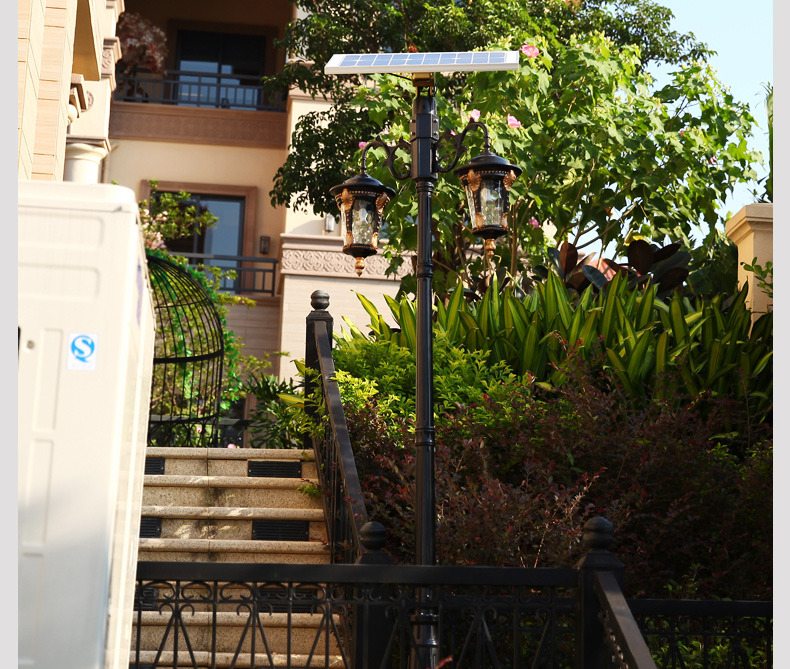 High quality courtyard street light ip65 waterproof all in one integrated LED solar garden lamp