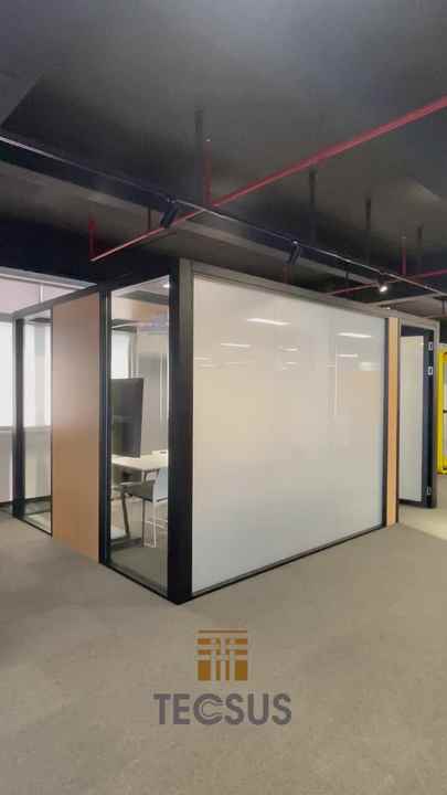 Modular Office Glass Partition Cubicle System Modern Room-in-Room ...