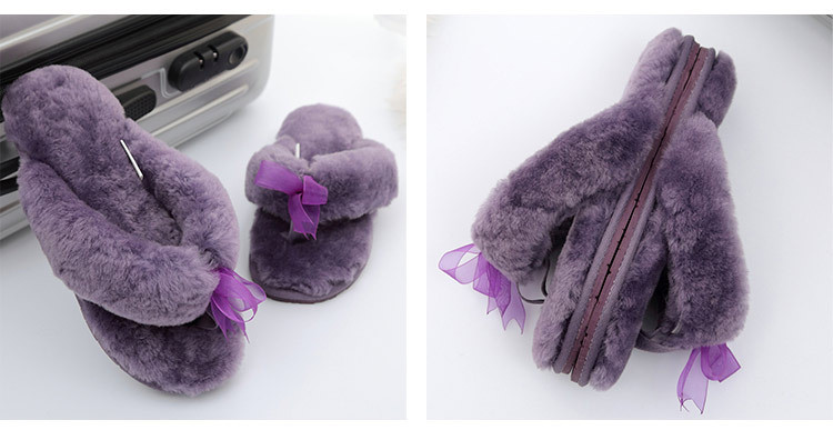Custom Designers Fuzzy Slippers for Ladies Faux Fur Fluffy House Flats Flip Flops Warm Shoes