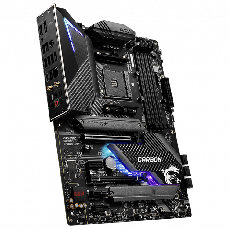 Used MSI MPG B550 GAMING CARBON WIFI AM4 Motherboard for AMD