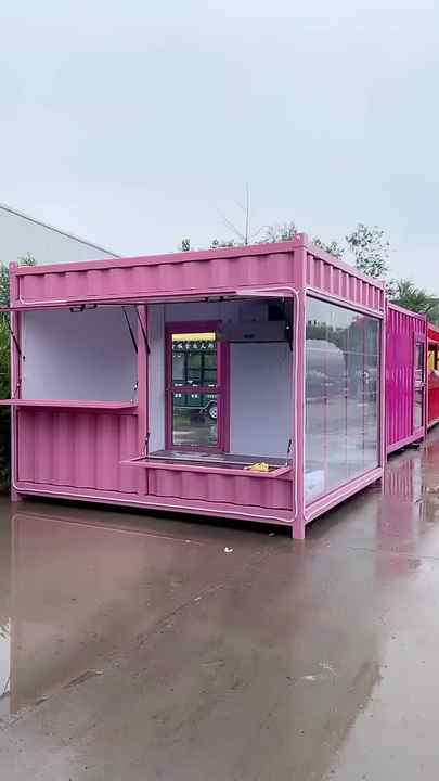 Modular Container Kiosk Quick Assembly 10ft Mini Prefabricated Steel Container Kiosk