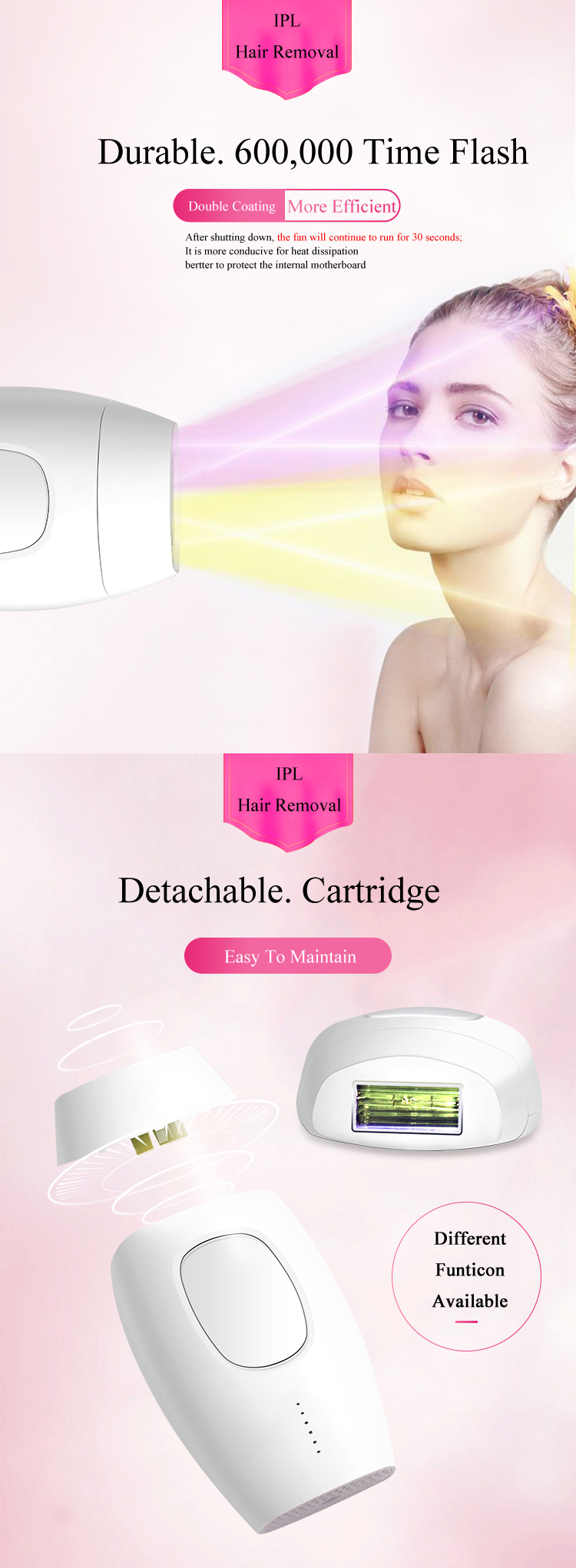 Mini Handset Portable Skin Rejuvenation Display Laser Painless Permanent Hair Removal Remover Epilator Machine Ipl At Home