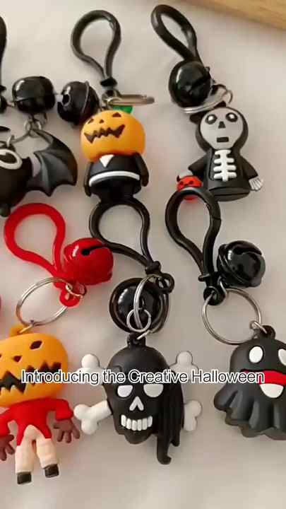 Halloween Ghost Sickle Cartoon Girl Keychain Creative PVC Plastic