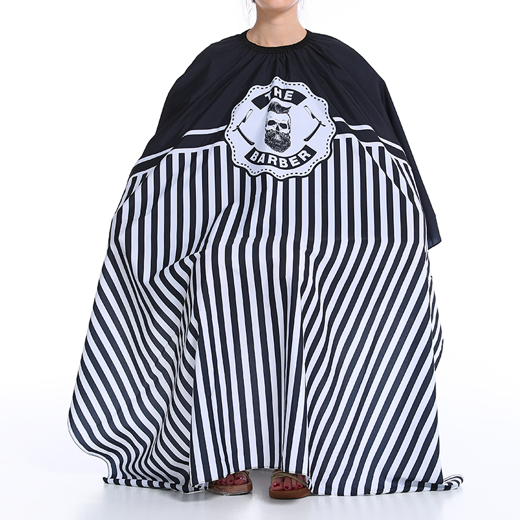 Индивидуальные парикмахерские атласные водостойкие накидки для парикмахерской из полиэстера в полоску с логотипом