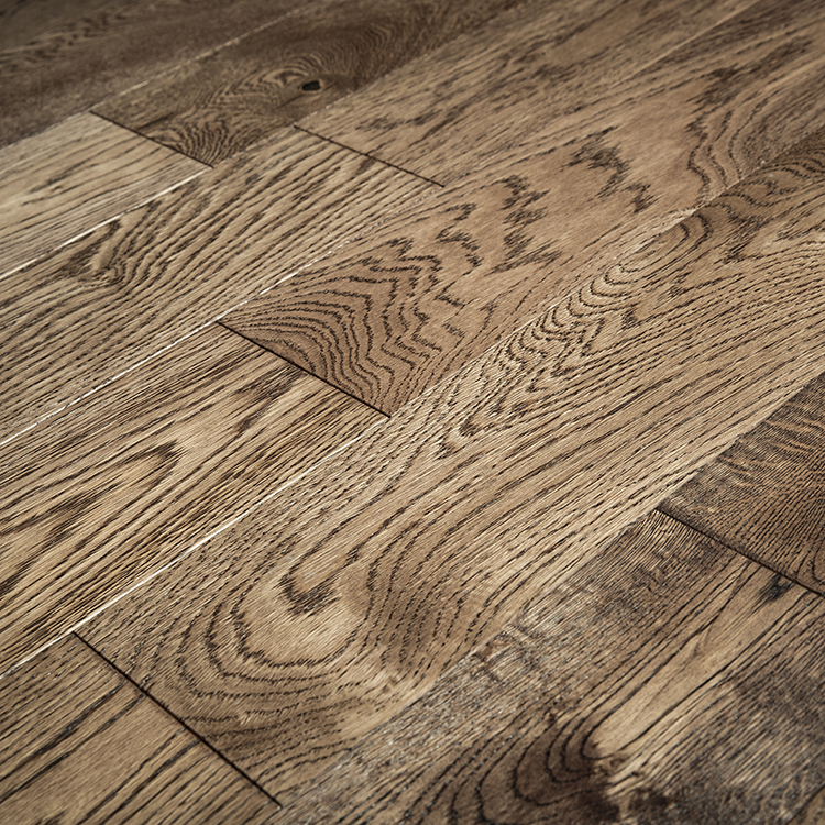 Manufacturer custom size solid white oak smoke wood solid flooring