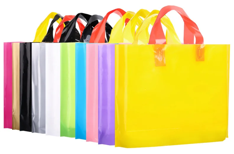 Promotional custom LOGO printed handle shopping  plastic bag