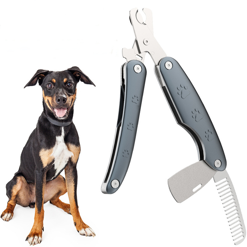 Горячие модели, ножницы для стрижки собак и домашних животных, многофункциональная расческа из нержавеющей стали, складная машинка для стрижки ногтей