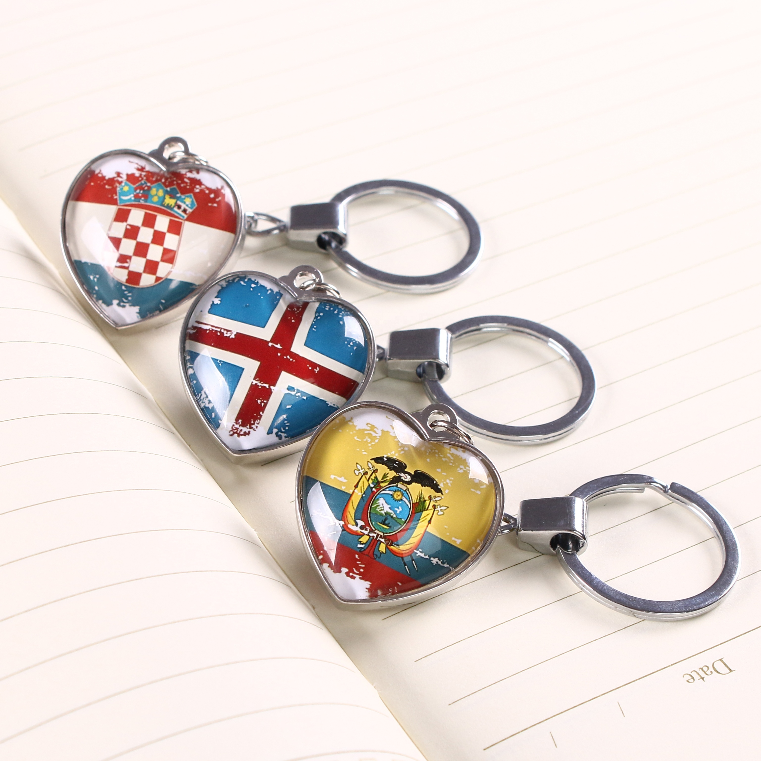 Пользовательский рекламный сувенир, прозрачный стеклянный кабошон, флаг, Хрустальный подвесной брелок