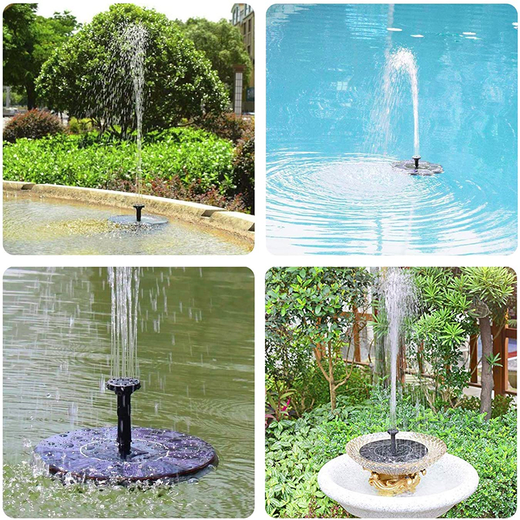 hanvey圆形黑色浮动太阳能喷泉 | 太阳能喷泉泵 | 太阳能户外喷泉