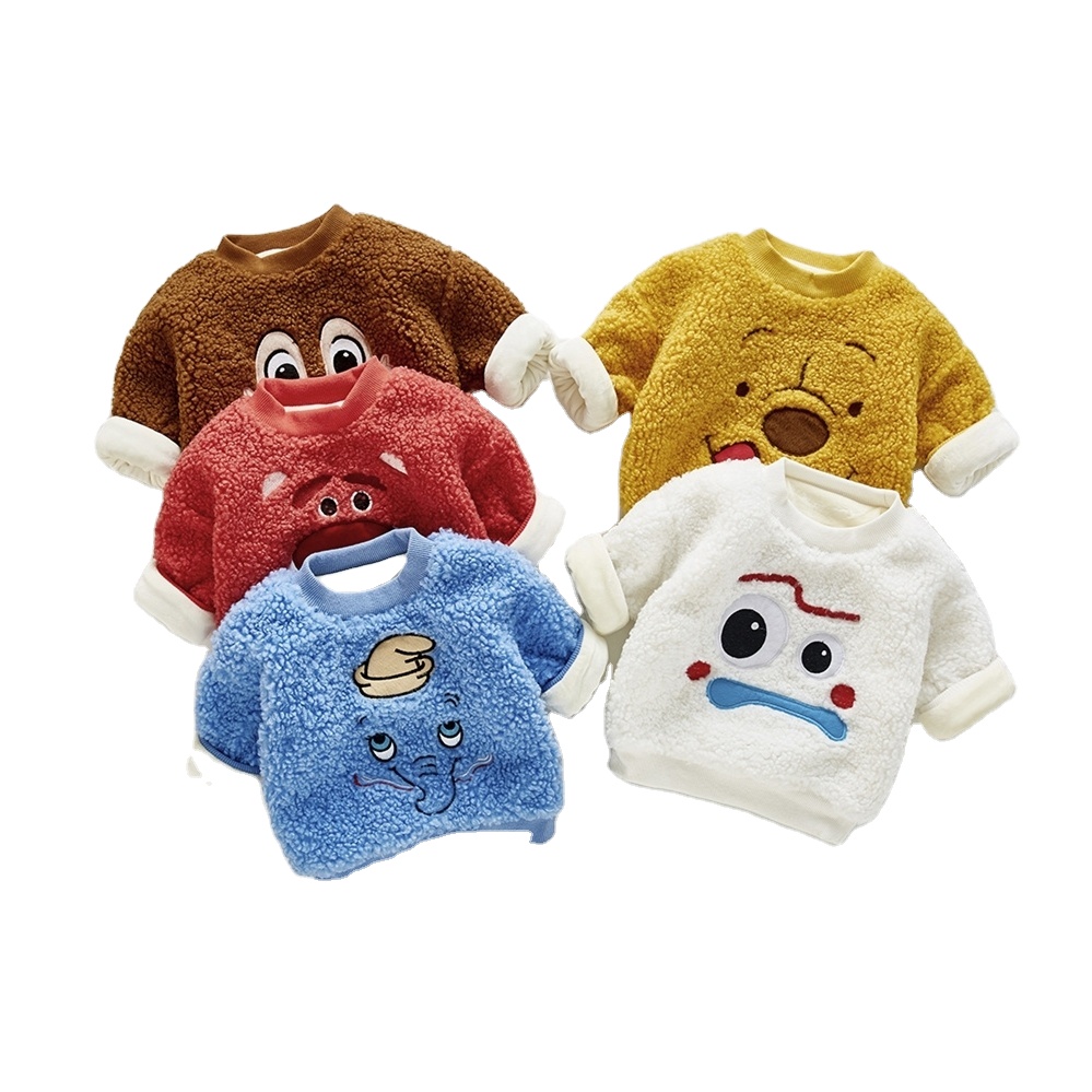 ChengXi пуловеры для малышей, Зимняя Толстая Детская толстовка с вышивкой в виде милых животных, разные цвета