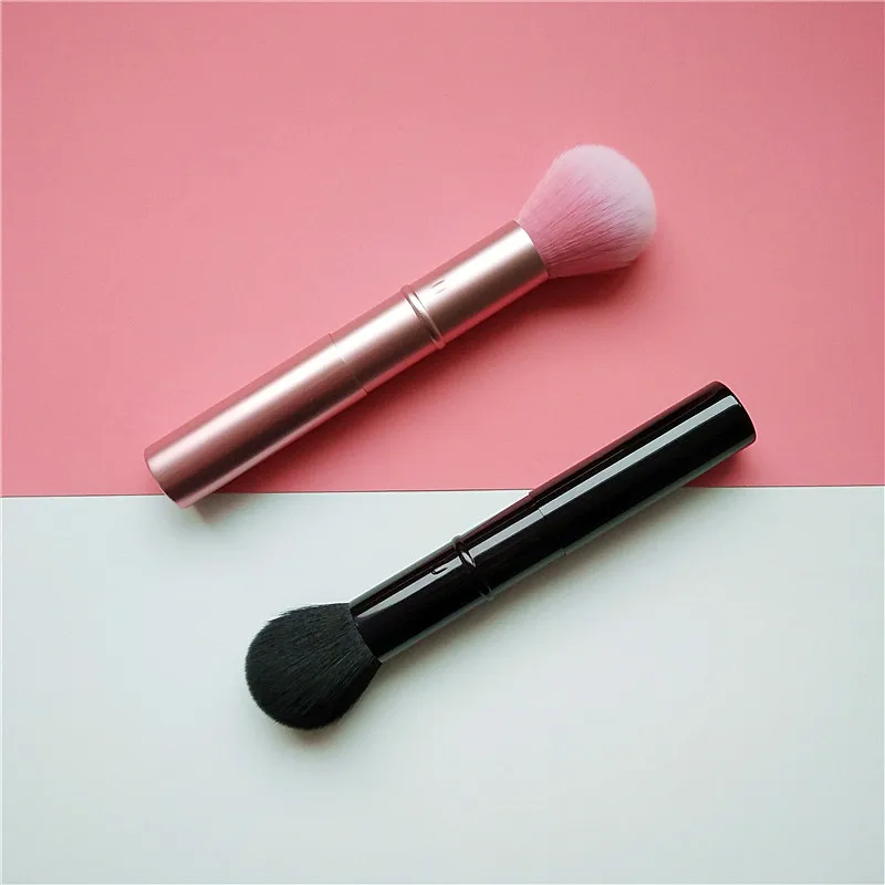 Luxury facial cosmetic powder blending brush retractable - Perfect For Blending , or  Powder Cosmetics Pink/Black
