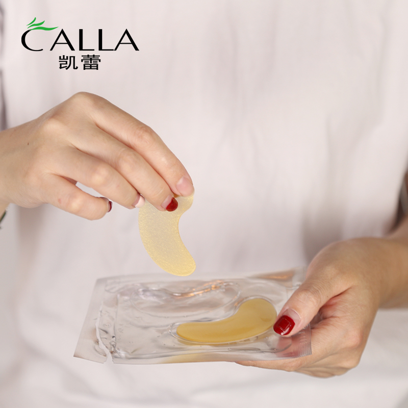 Частной марки OEM тонкий 24k Золотая маска с украшением в виде кристаллов порошком при гидрогель на глаза для сна патч коллаген