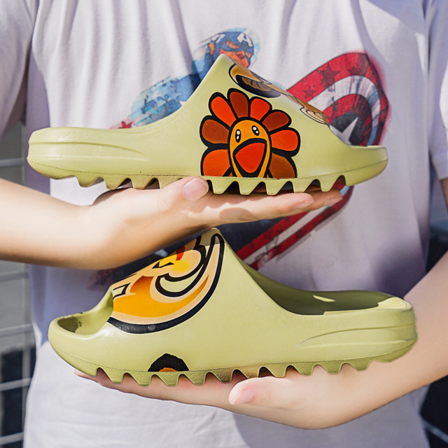 Новый дизайн, самые модные мужские сандалии с резиновой подошвой, Нескользящие, на заказ, с воздушной подушкой, мужские Тапочки