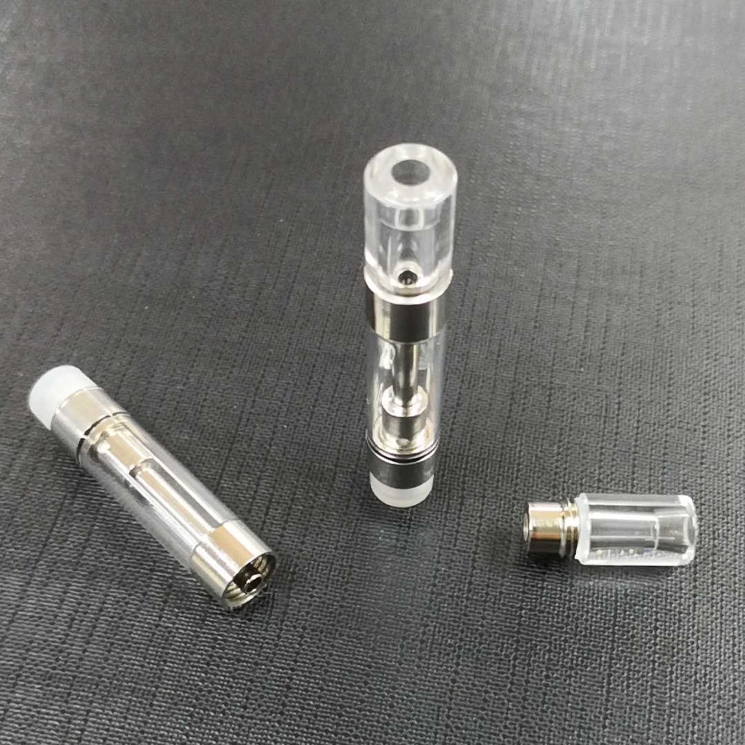 Заводской OEM Лучшее качество пирекс-стекло винт в наконечнике CBD картридж легко Наполняемый 510 резьбовой картридж круглый мундштук