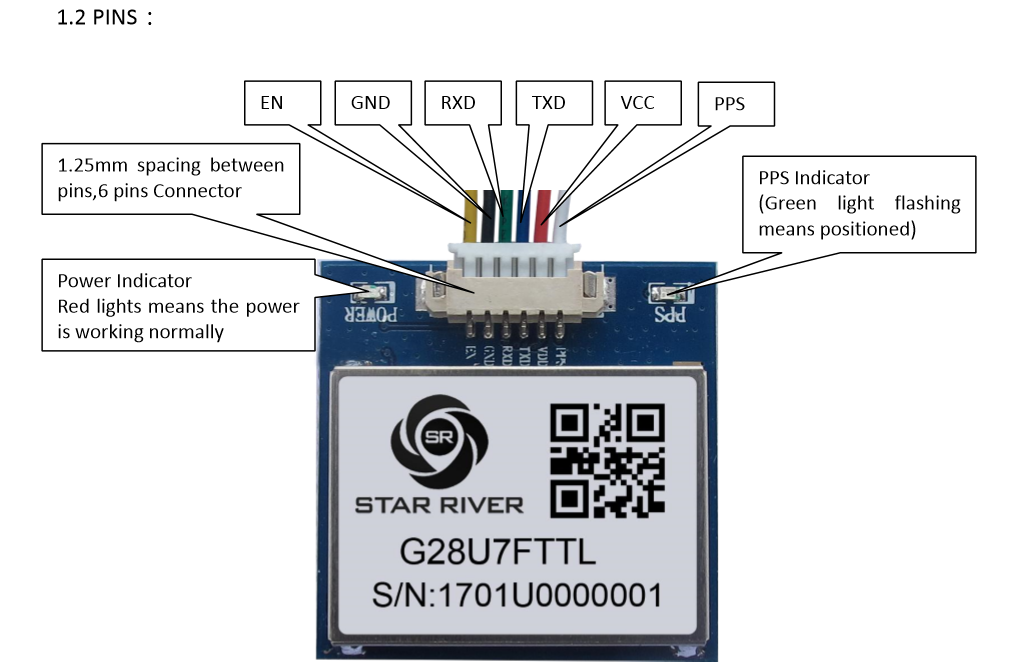 1-10hz PPS second pulse with flash for 28u7fttl level GPS module