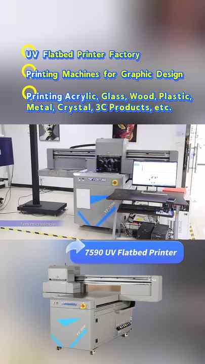 FORTUNE7590 UV Printer Machine Flatbed with CCD Visual Positaion for ...