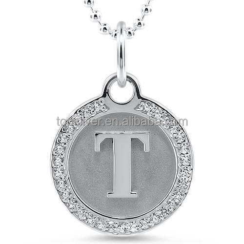 2023 newest moissanite  Necklace Designs Women's Diamond Initial Disc