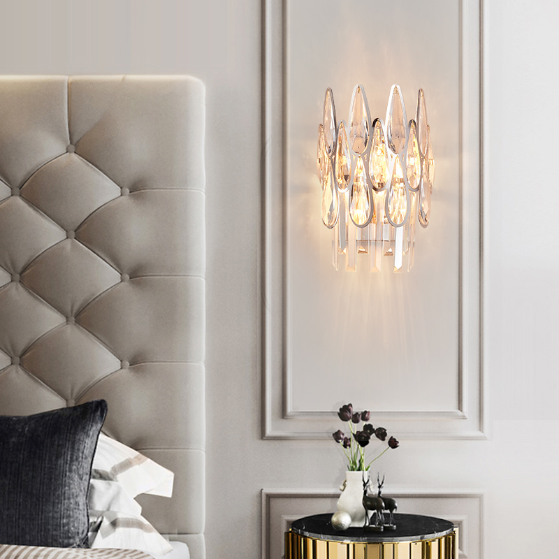 Hot New Product Modern Crystal Wall Light Hotel Wall Lamp For Bedroom