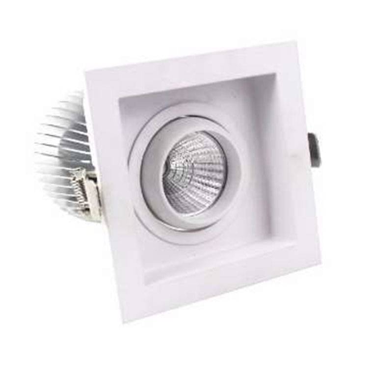 Светодиодная квадратная Встраиваемая потолочная лампа с одной головкой для торгового центра, потолочная лампа для дома, гостиной, столовой, коридора, решетка, потолочный светильник