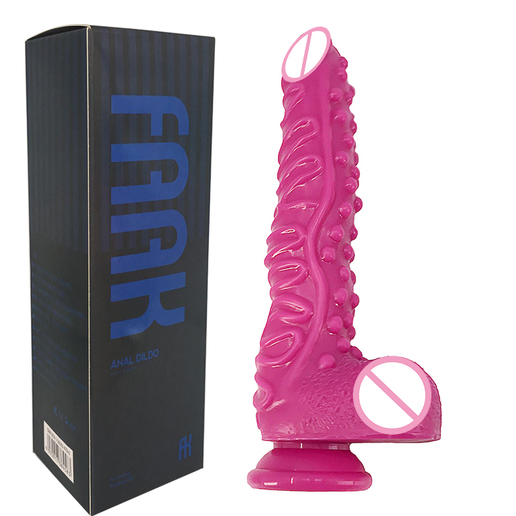 10" long realistic penis suction sex toys faak deep texture fantasy dildo flexible rippled bumpy adult sex toys for female