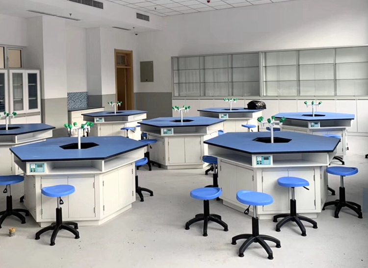 Octagonal Laboratory Work Benches Laboratory Working Table For School Student