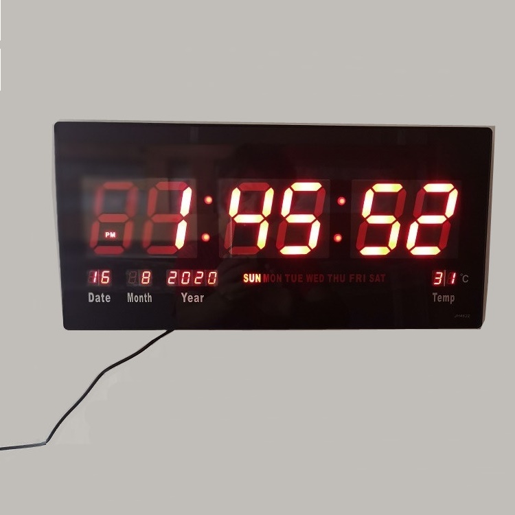 Large Nixie Tube LED Display Digital Calendar Wall Clock - Modern