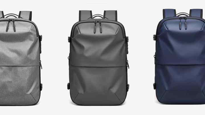 black faux leather backpack men's Armani Exchange