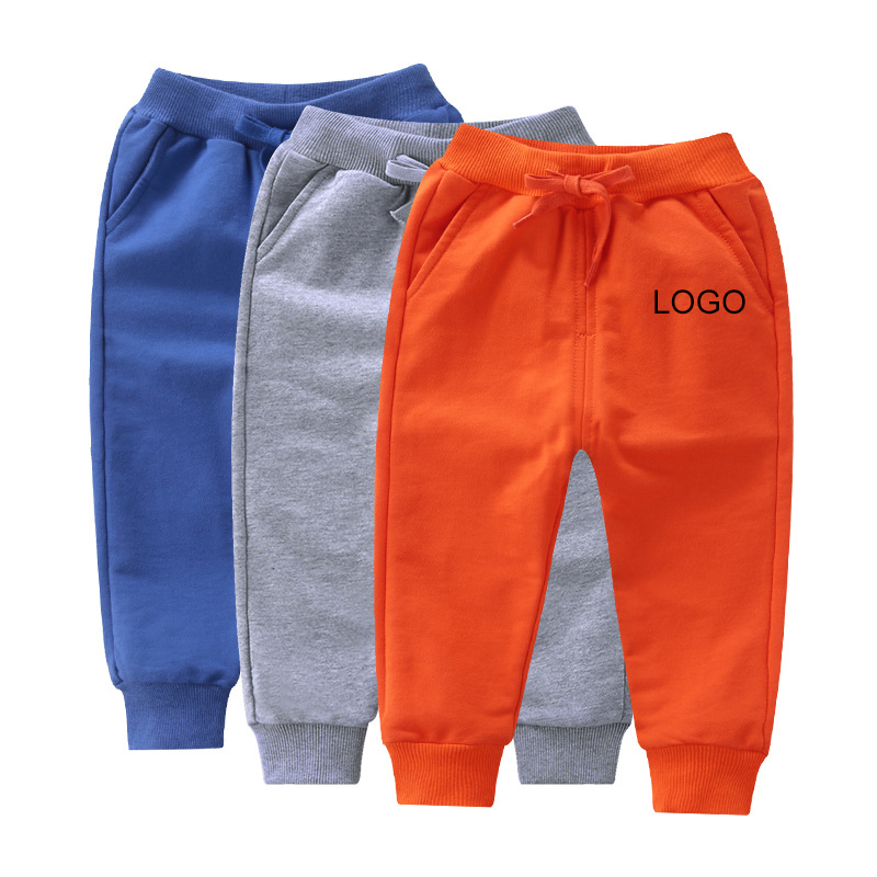 Оптовая продажа, детские спортивные штаны для бега, хлопковые детские зимние штаны для малышей