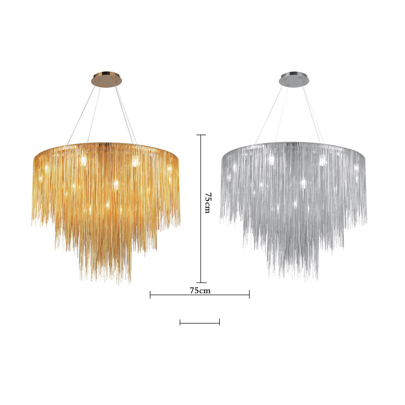 Decorative LED Pendant Lighting Modern Luxury  Aluminum Chain Chandelier lighting