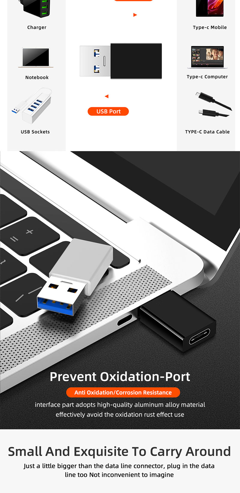 USB Male zu Type-c Female Connector Charging Test 3.1 USB C Female Hard Disk USB 3.0 eine Male Converter For Xiaomi Huawei Samsung