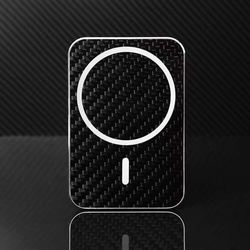 12W black 3K twill carbon fiber wireless fast charging car magnetic bracket for Apple Magsafe iphone 12 pro max