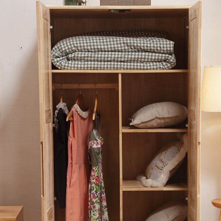 amoires & wardrobes cabinets modern furniture 2 doors wall wooden bedroom oak solid wood wardrobe for wholesales