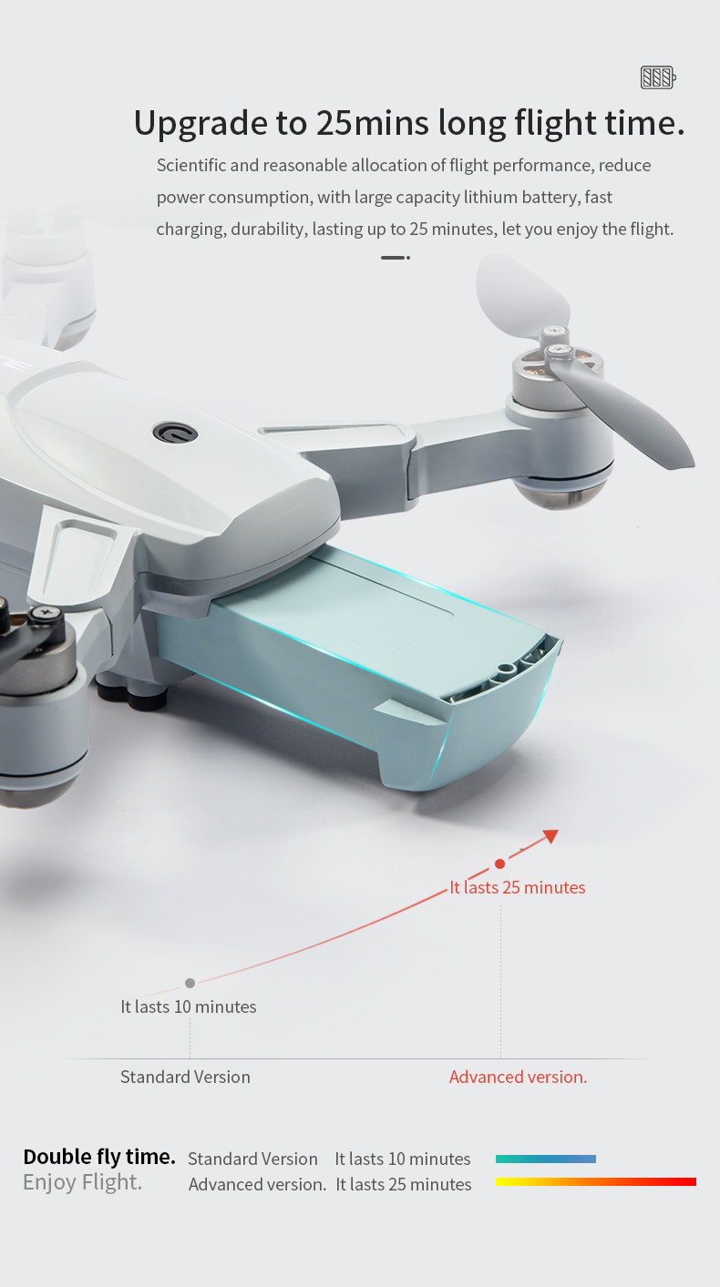 JJRC X16 Drone, with large capacity lithium battery; fast charging, durability, lasting up to